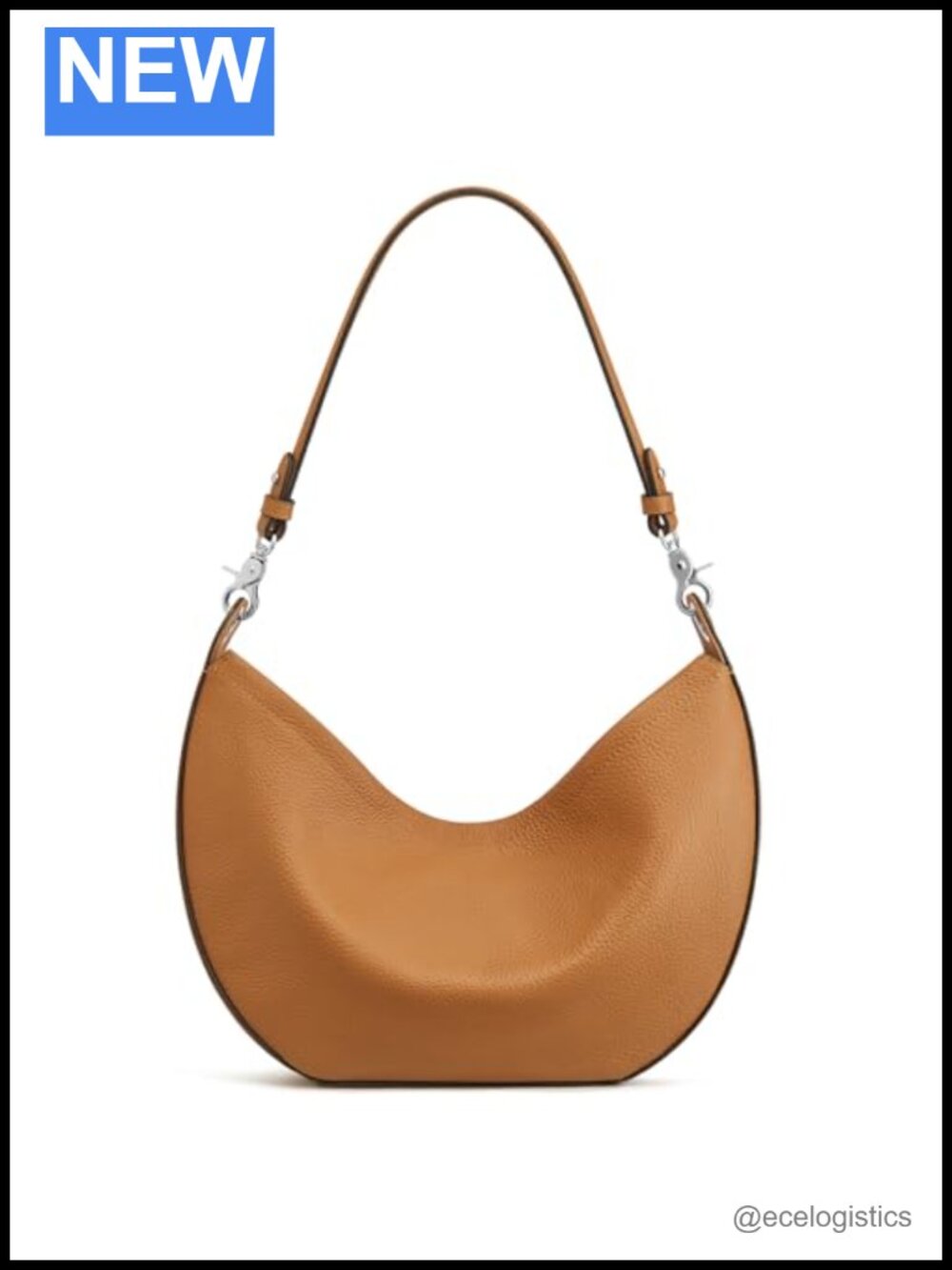 Leather Hobo Crescent Shoulder Bag Crossbody Purse with 2 Straps